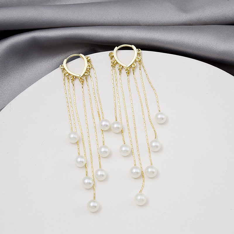 Infinionly Temperament Love Bead Tassel Earrings