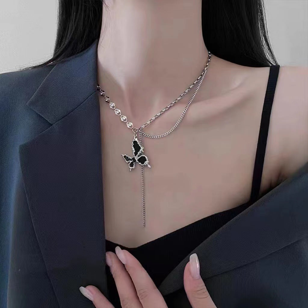 Infinionly Butterfly Fringe Necklace