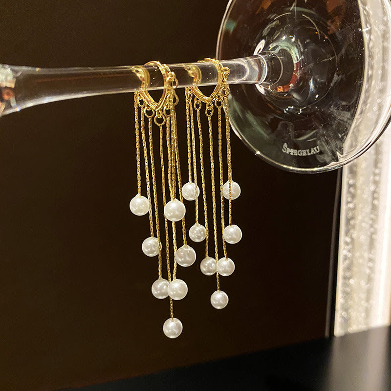 Infinionly Temperament Love Bead Tassel Earrings