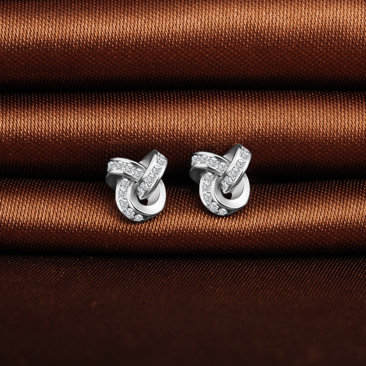 Knot CZ Stud Earrings