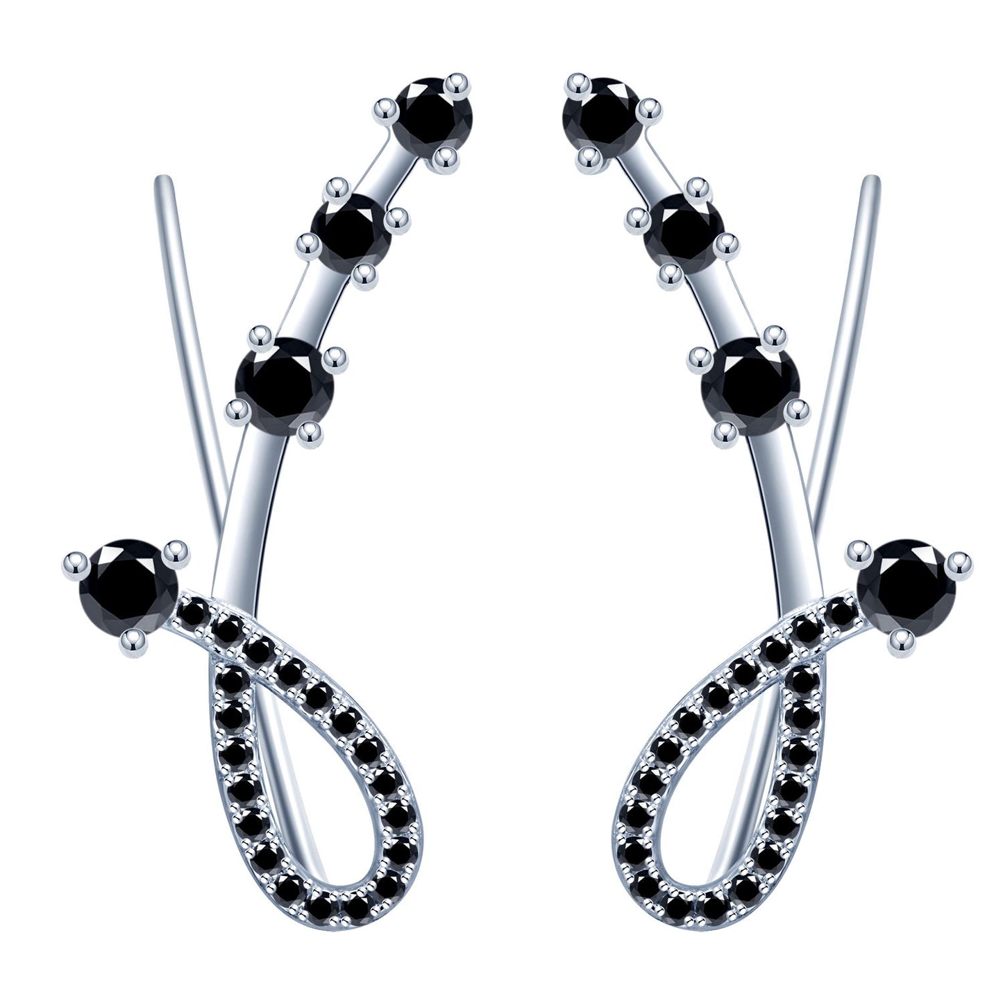 Dancing Meteor CZ Climber Earrings