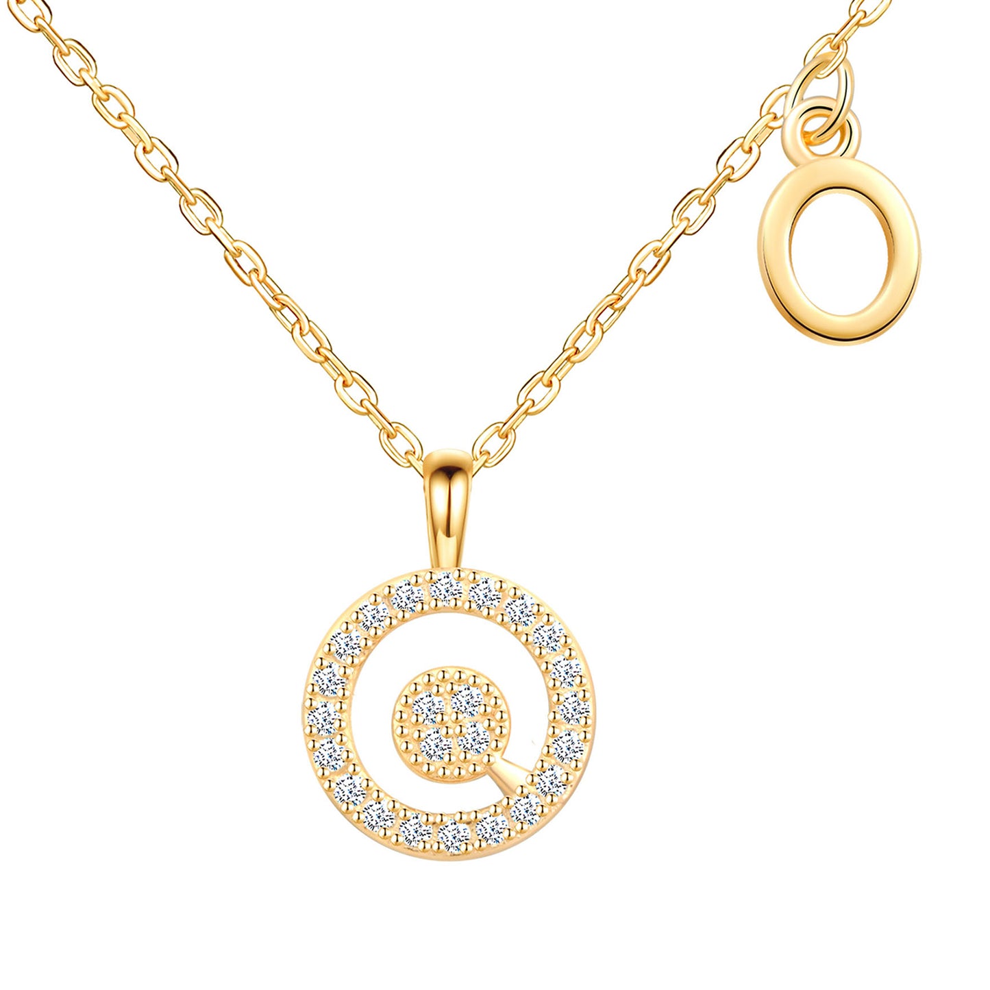Initial Disk CZ Necklace