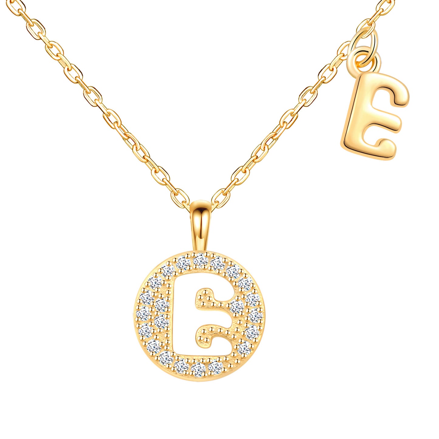Initial Disk CZ Necklace