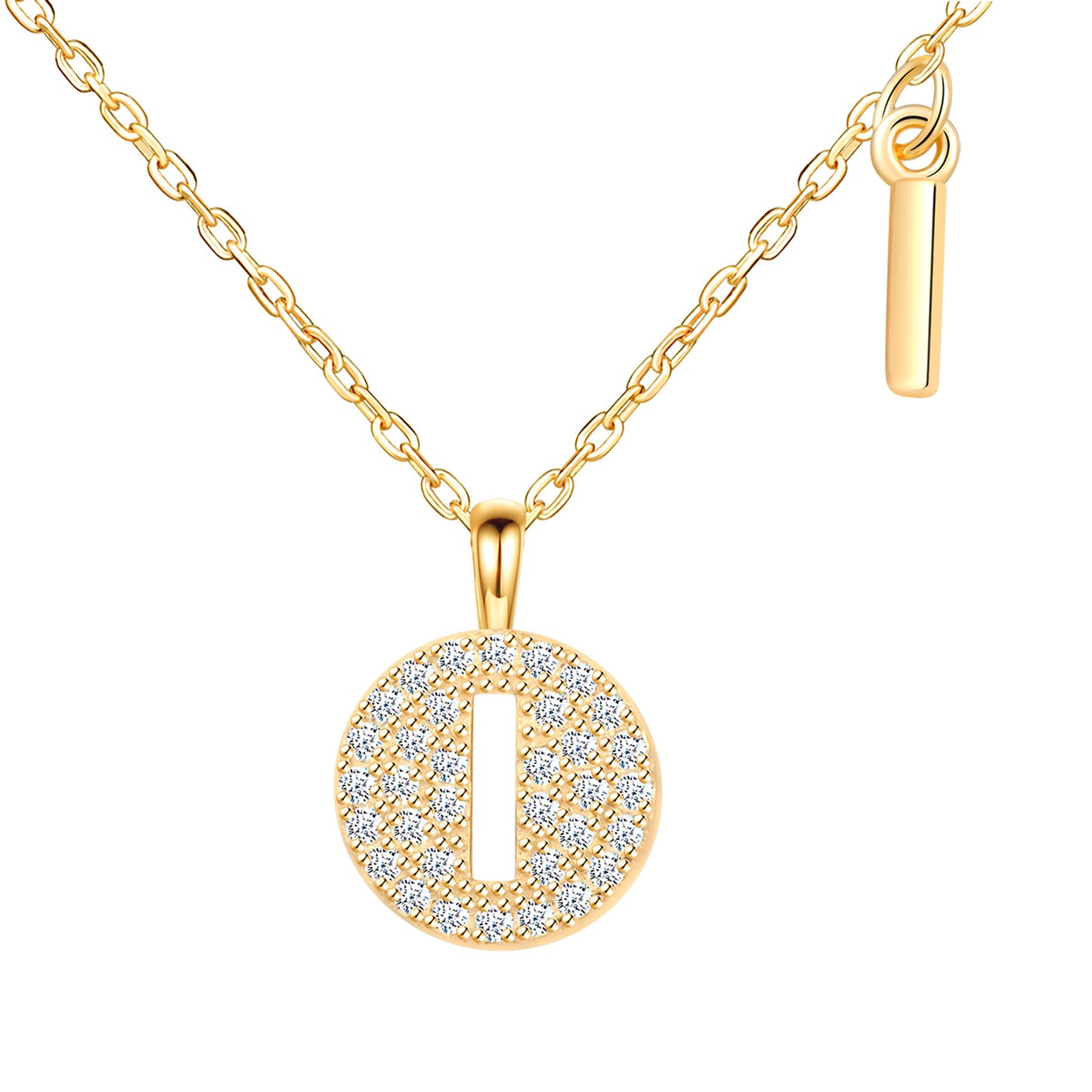 Initial Disk CZ Necklace