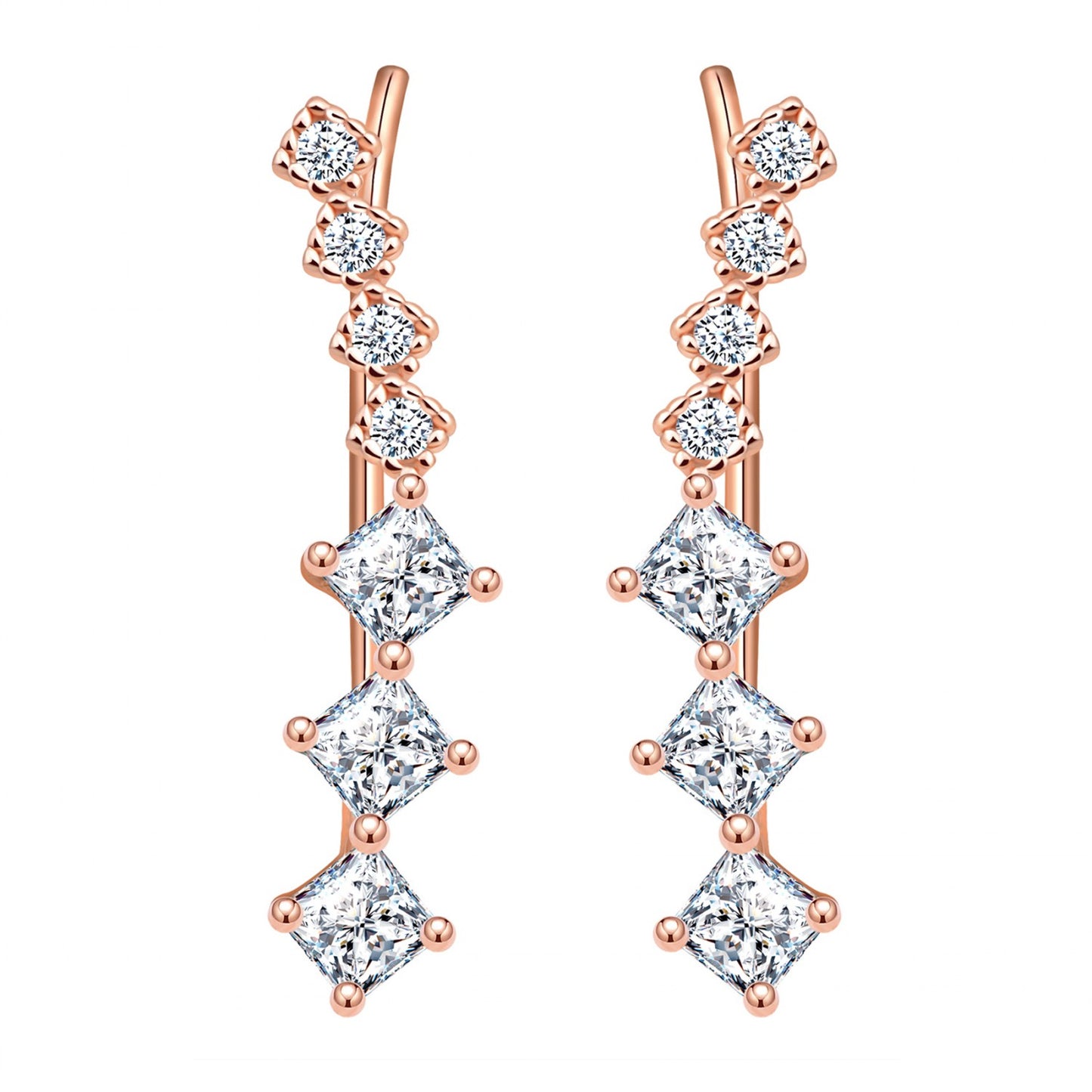 Classic CZ Climber Earrings