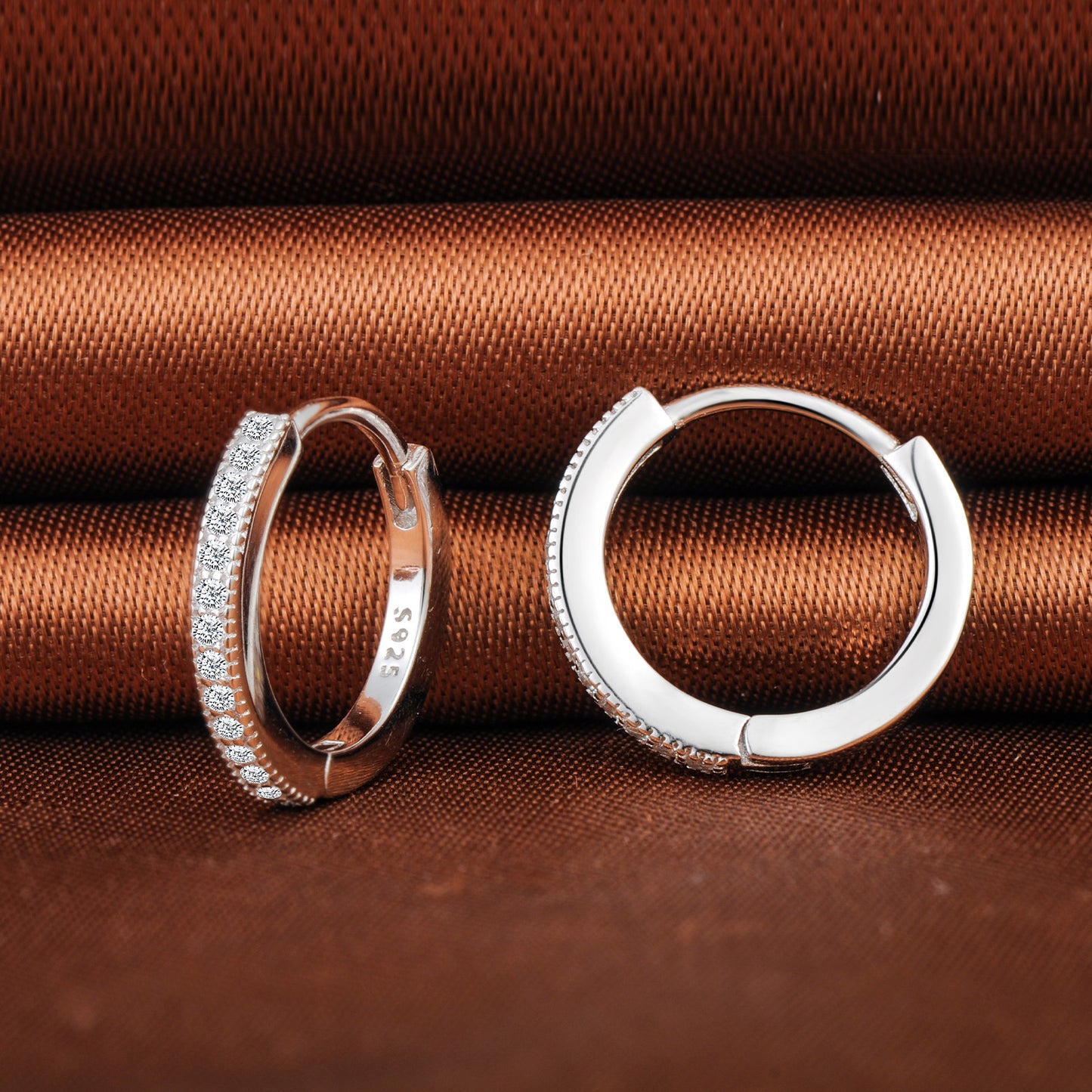 Mini Pave Huggie Hoop Earrings