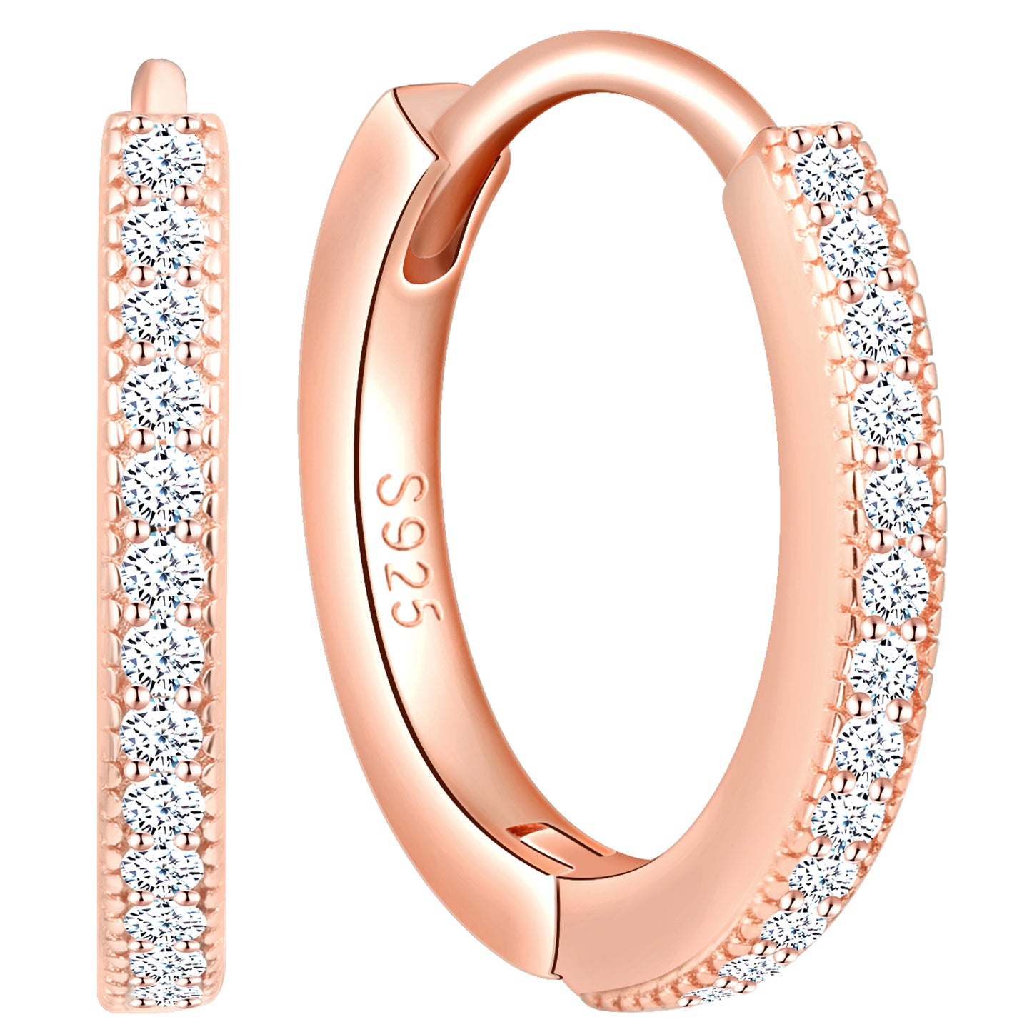 Mini Pave Huggie Hoop Earrings