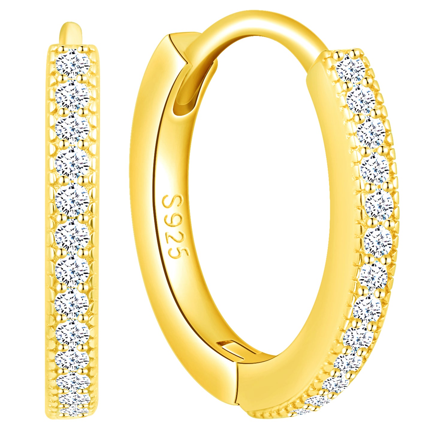 Mini Pave Huggie Hoop Earrings