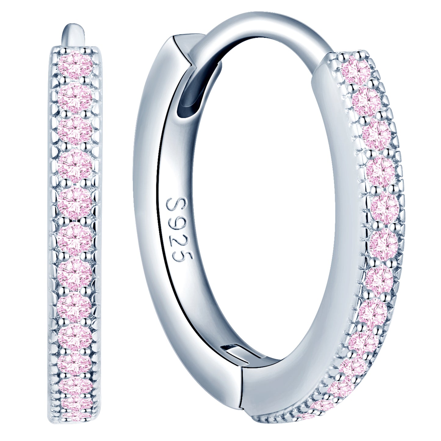 Mini Pave Huggie Hoop Earrings