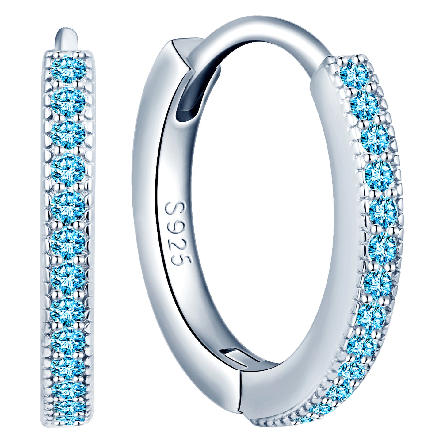 Mini Pave Huggie Hoop Earrings