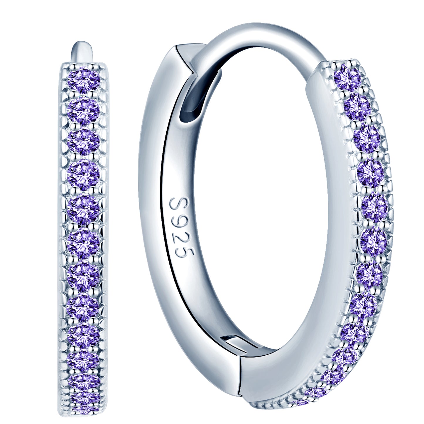 Mini Pave Huggie Hoop Earrings