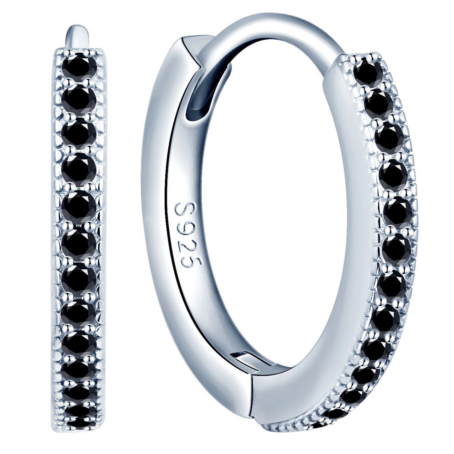 Mini Pave Huggie Hoop Earrings