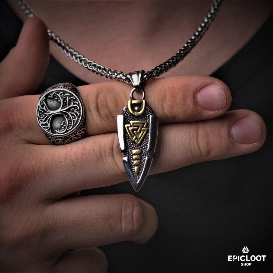 ODIN'S SPEARHEAD PENDANT NECKLACE-FREE SHIPPING TODAY