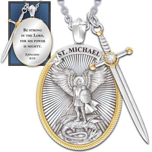 St. Michael Archangel Pendant (Necklace) - Half price from the 2nd
