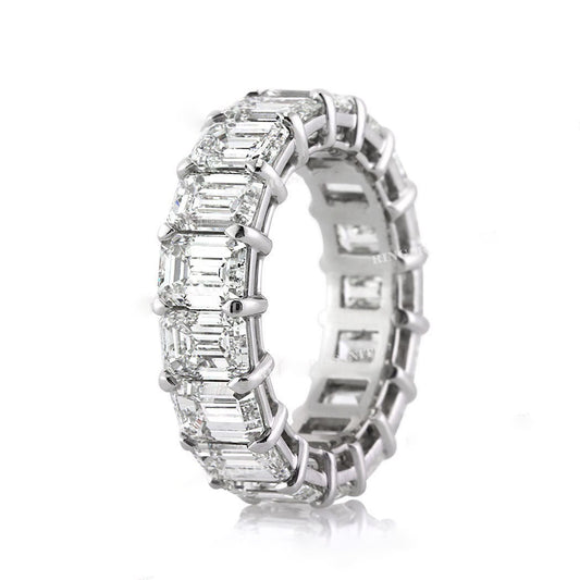 Infinionly Emerald Cut Moissanite Inlay Ring