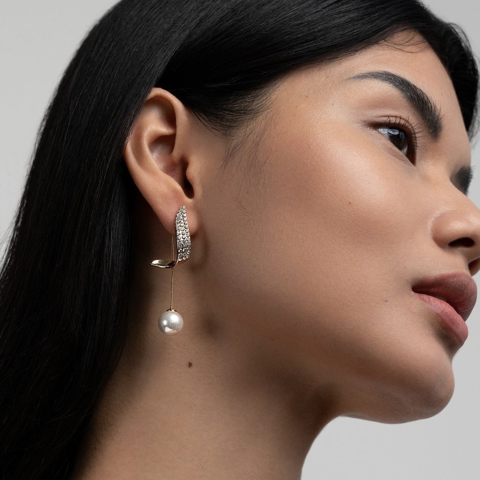 Infinionly Crystal Erin Pearl Drop Earrings