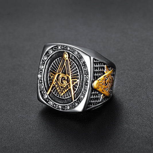 Infinionly Men Titanium Steel Ring