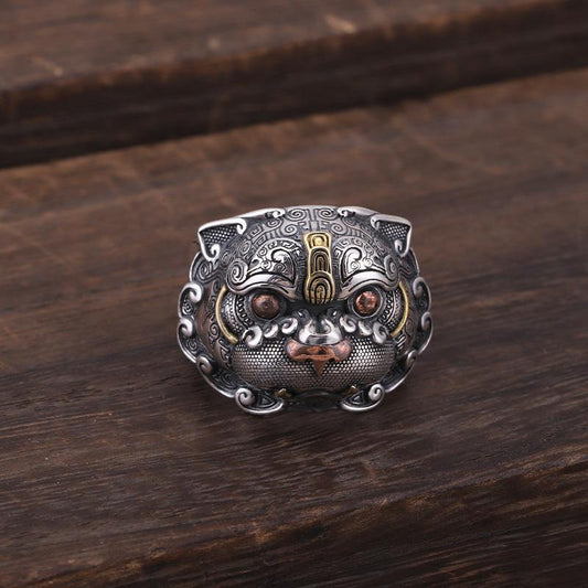 Infinionly S925 Silver the Mythological Creature Taotie Ring