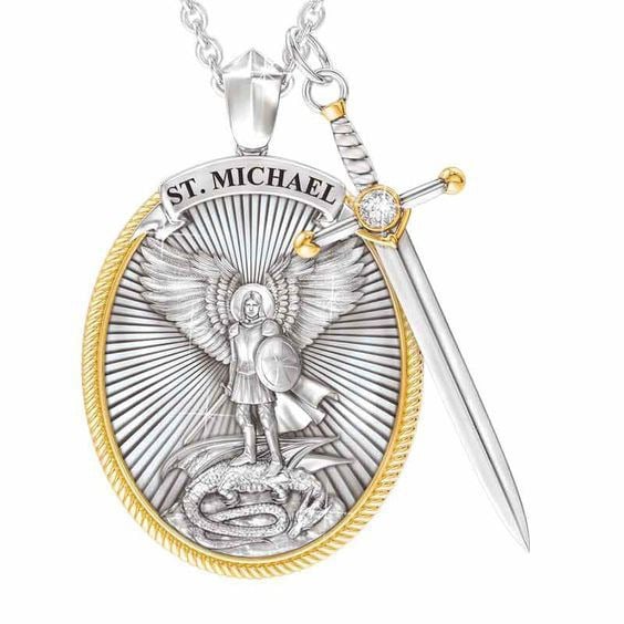 St. Michael Archangel Pendant (Necklace) - Half price from the 2nd