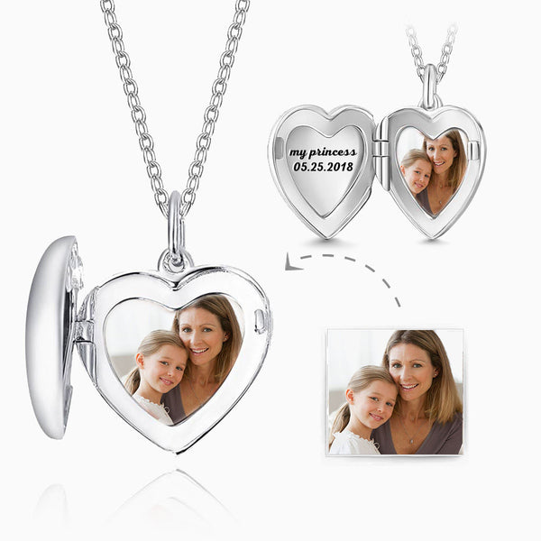 Infinionly Heart Photo Locket Necklaces