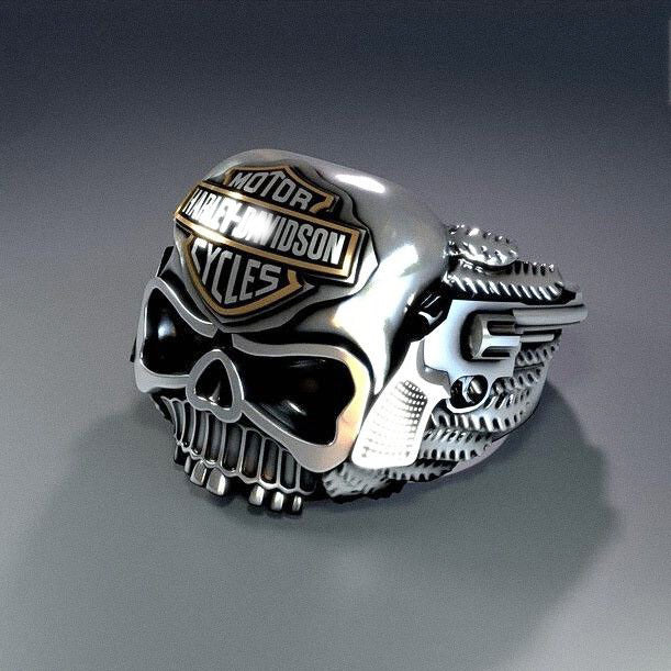 Infinionly Harley-Davidson Skull Ring Inspired Motorcycle Accessories