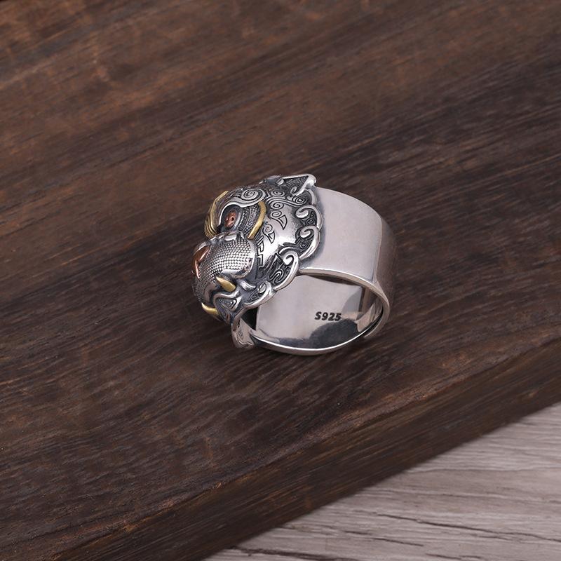 Infinionly S925 Silver the Mythological Creature Taotie Ring