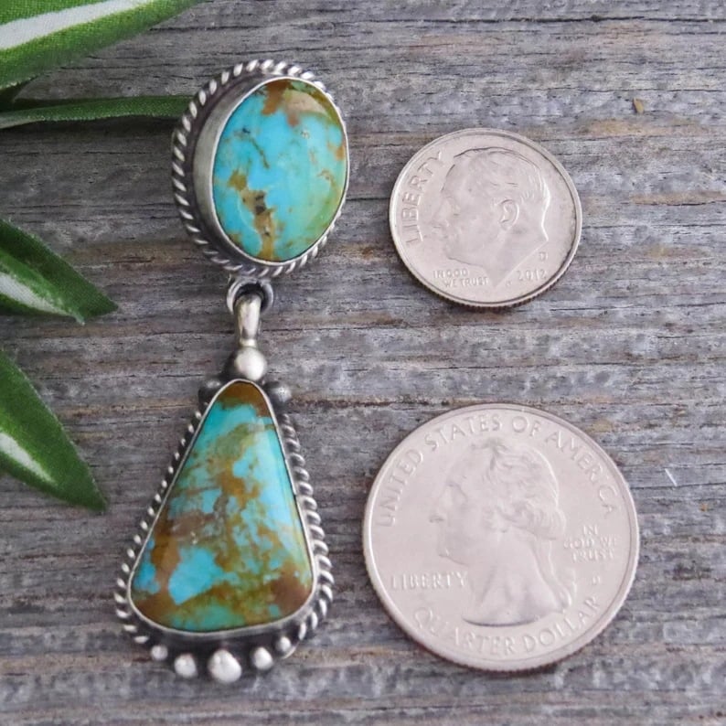 Infinionly Vintage Geometric Turquoise Earrings