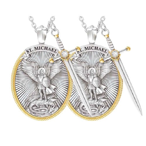 St. Michael Archangel Pendant (Necklace) - Half price from the 2nd