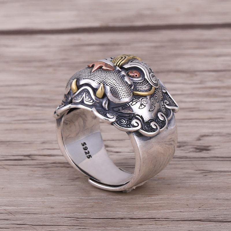 Infinionly S925 Silver the Mythological Creature Taotie Ring