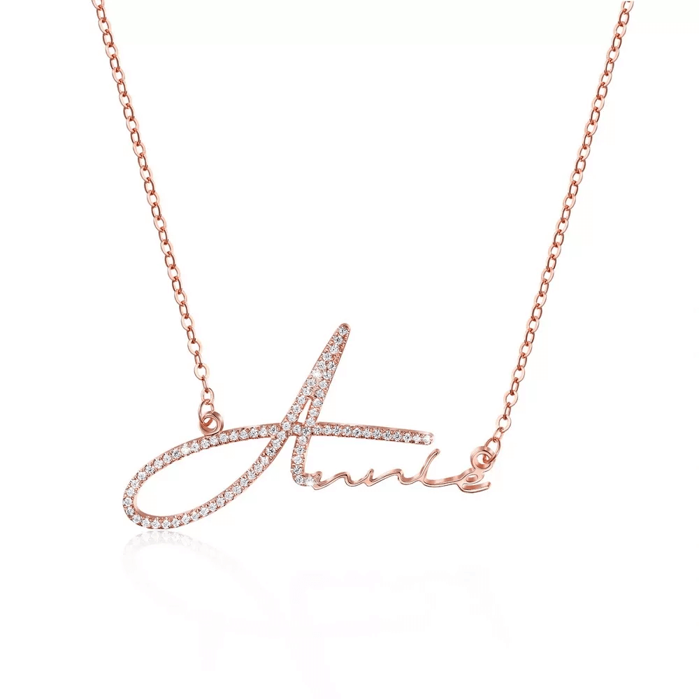 Infinionly Signature Style Name Necklace With Zircon
