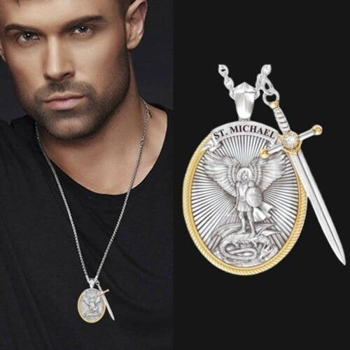 St. Michael Archangel Pendant (Necklace) - Half price from the 2nd