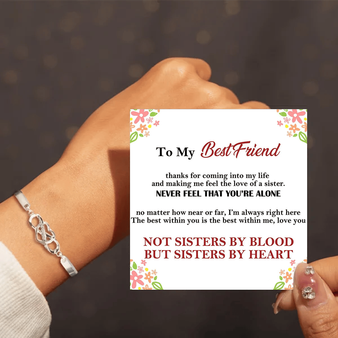 For Friend - Not Sister By Blood But Sister By Heart Infinity Bracelet