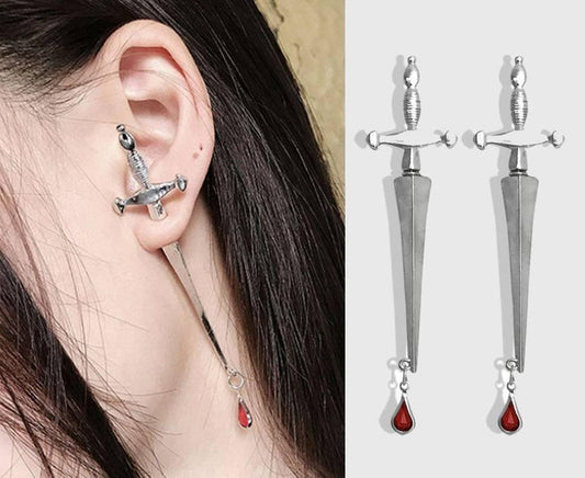 Blood Sworn Dagger Stud Earrings