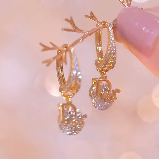 Infinionly Fashion Zircon Letter Earrings