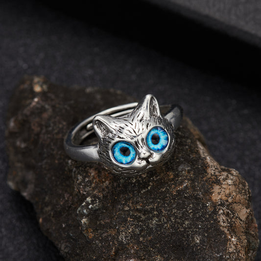 Infinionly Vintage Cute Stereoscopic Owl Opening Ring