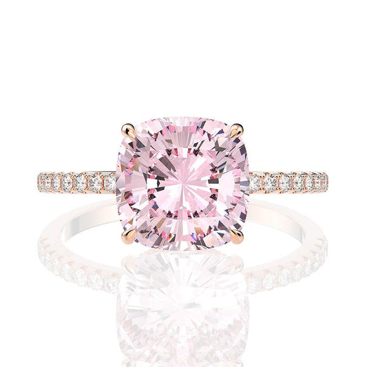 Infinionly 5-Carat Square Pink Diamond Engagement Ring