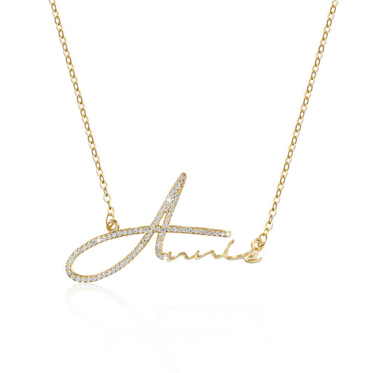 Infinionly Signature Style Name Necklace With Zircon