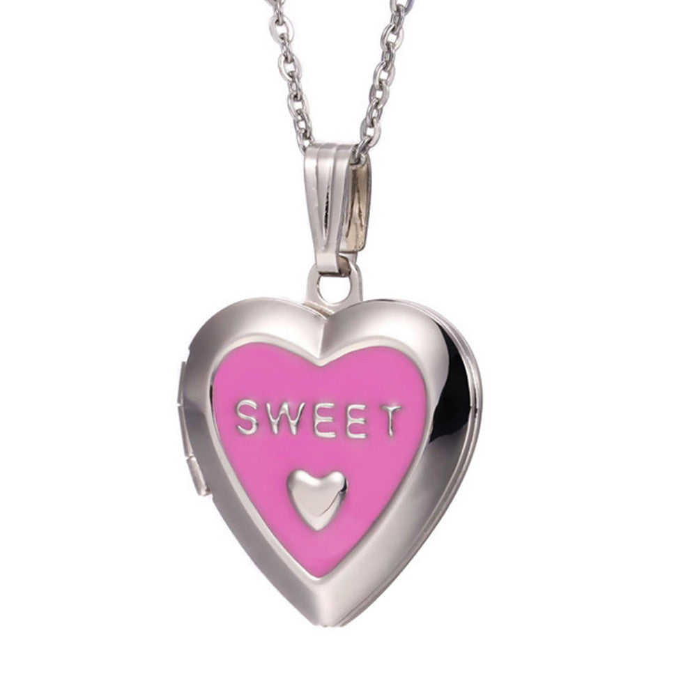 Infinionly Sweet Heart Photo Locket Necklace