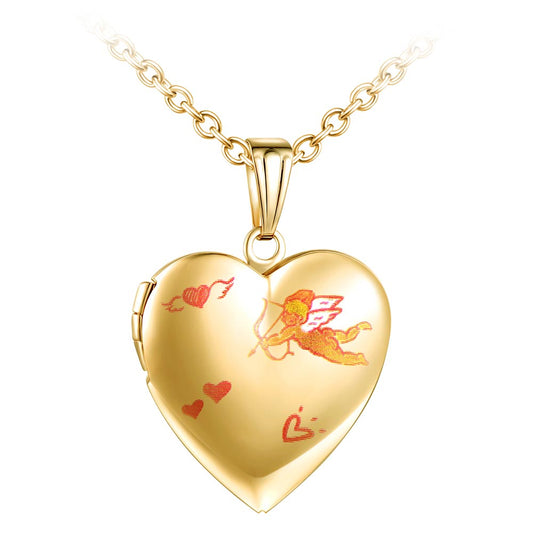 Infinionly Cupid Launches Hearts Heart Photo Locket Necklace