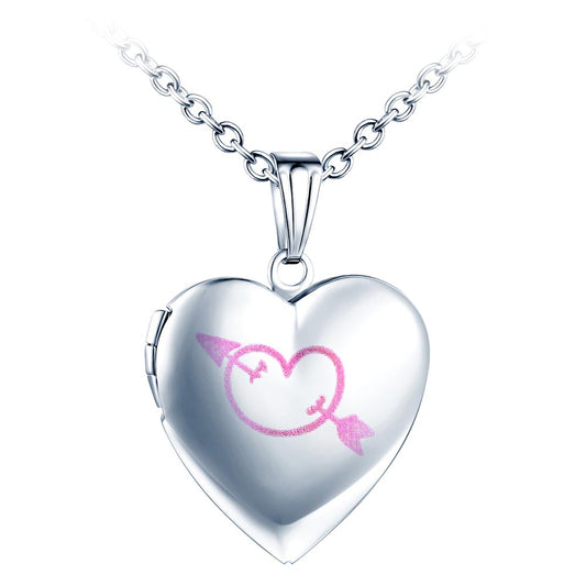 Infinionly Piercing Heart Photo Locket Necklace