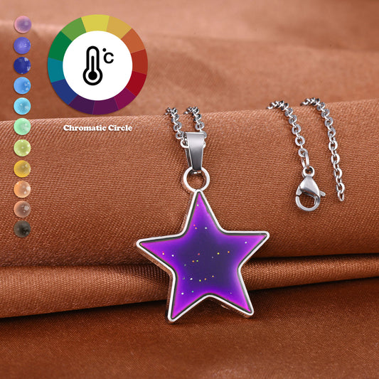 Infinionly Color Changing Temperature Star Necklace