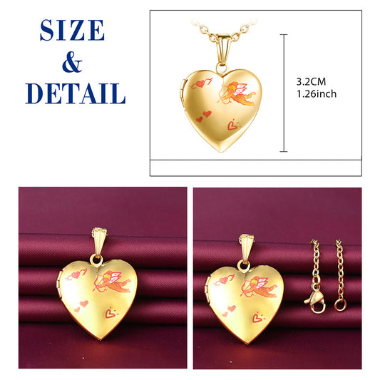 Infinionly Cupid Launches Hearts Heart Photo Locket Necklace