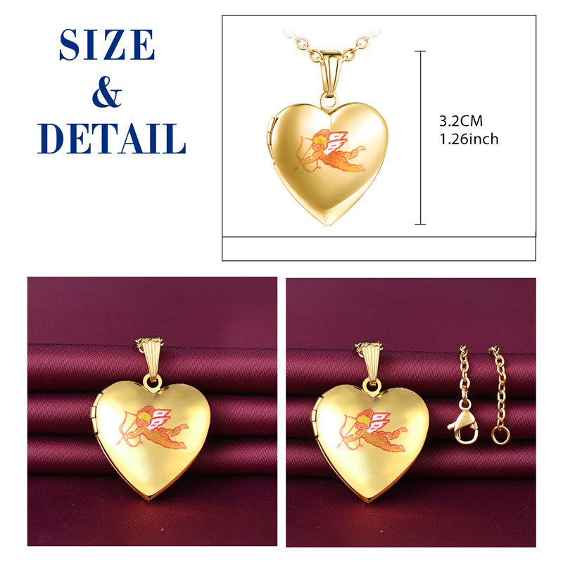 Infinionly Arrow Piercing The Heart Photo Locket Necklace