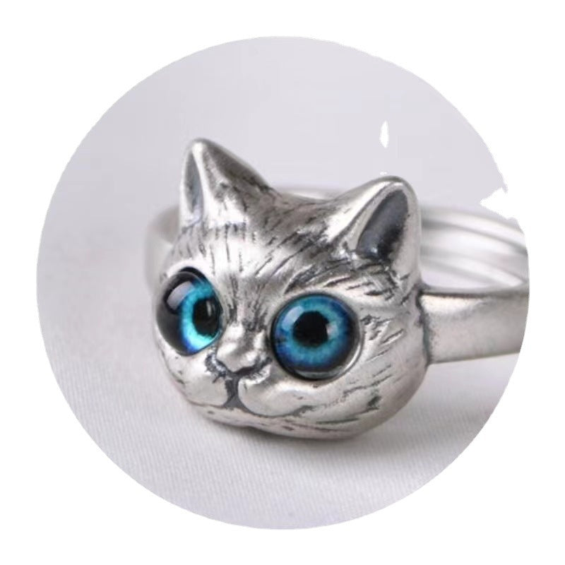 Infinionly Vintage Cute Stereoscopic Owl Opening Ring