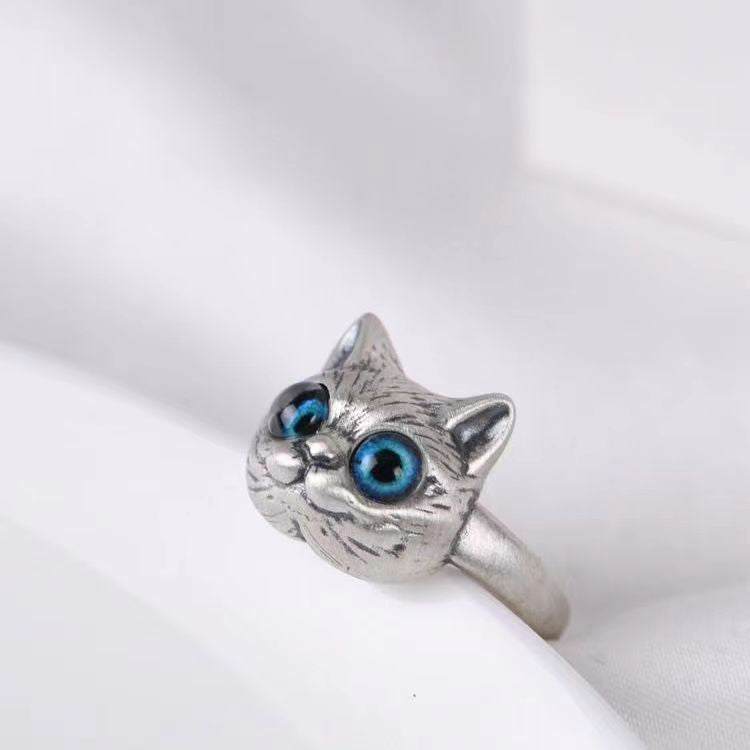 Infinionly Vintage Cute Stereoscopic Owl Opening Ring