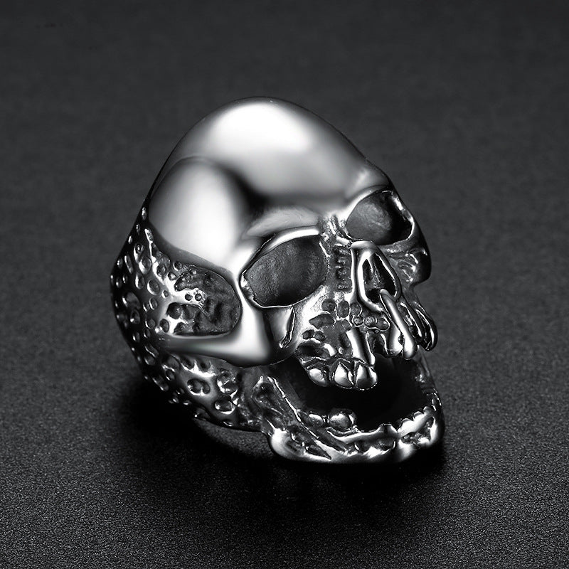 Infubionly Vintage Zombie Skull Skull Steel Ring