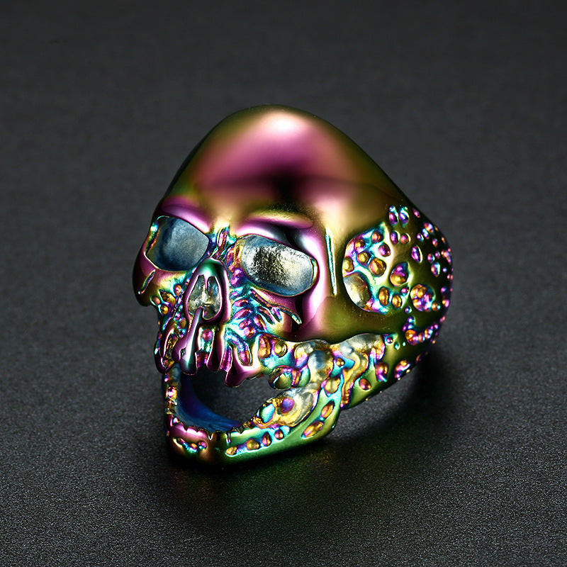 Infubionly Vintage Zombie Skull Skull Steel Ring
