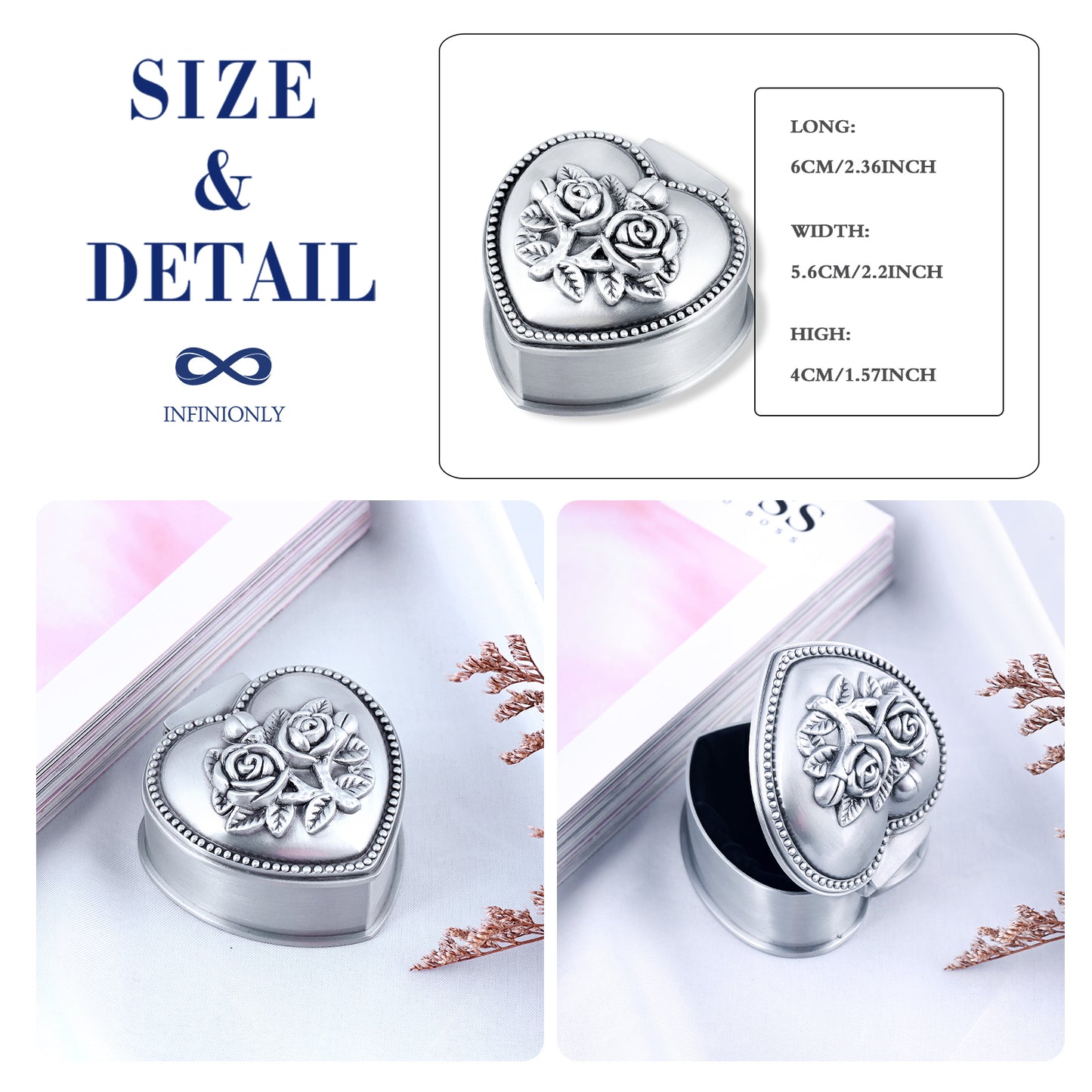 Infinionly Classic Love Rose Jewelry Box