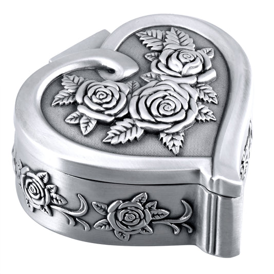 Infinionly Classical European Style Heart Rose Jewelry Box