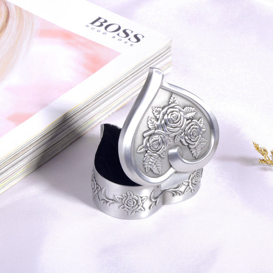 Infinionly Classical European Style Heart Rose Jewelry Box